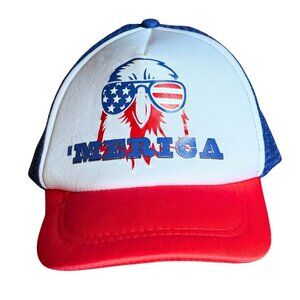 ‘Merica Eagle Trucker Hat – Patriotic USA Red White Blue Snapback – NEW
